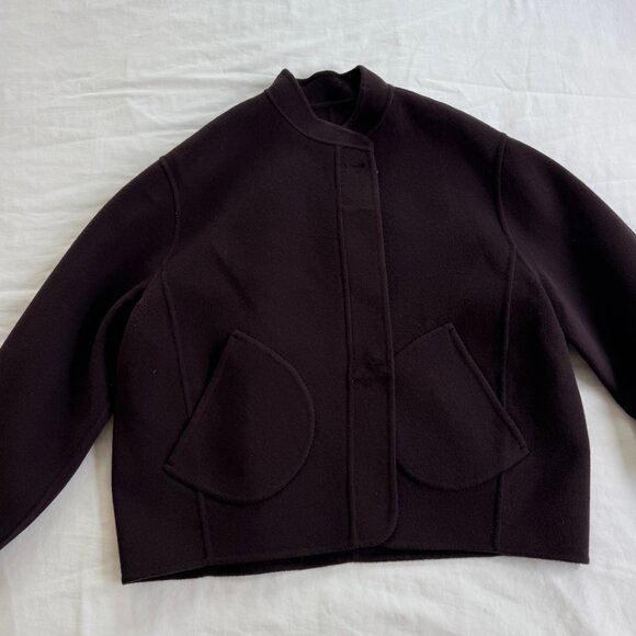 Soeur windsor coat in burgendy/ brown - Picture 3 of 4